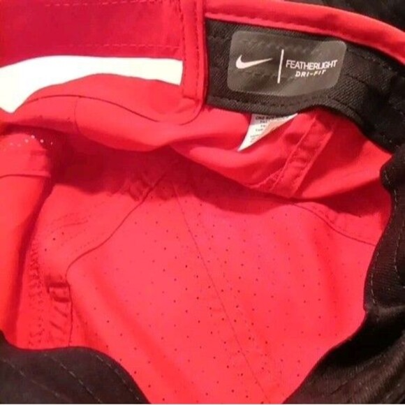 Lot 3 Nike Featherlight Dri FIT Sports Hat Cap White, Black And Red Swoosh OSFM main image 9